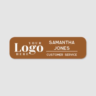 Custom Employee name Modern Company Logo Name Tag
