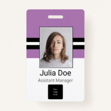 Custom Employee Name, Photo, Bar Code, Logo