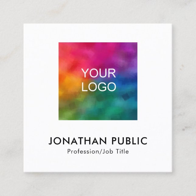 Custom Employee Name QR Code Company Logo Calling Card (Front)