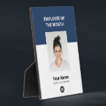 Custom Employee of the Month Photo Awards Plaque<br><div class="desc">Custom Employee of the month Appreciation plaque featuring Photo,  business company Logo,  employee Name and title. Any colour,  any font,  no minimum.</div>