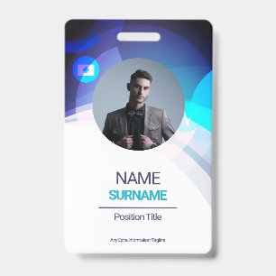 Custom Employee -Photo, Address, Logo, Name, Phone ID Badge