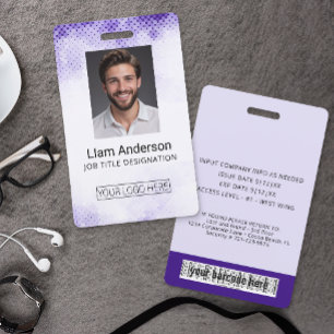 Custom Employee Photo Badge - Logo & Bardcode ID Badge