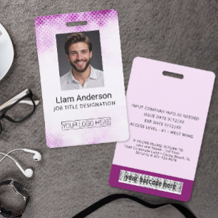 Custom Employee Photo Badge - Logo & Bardcode ID Badge