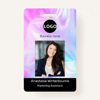 Custom Employee Photo, Bar Code, Logo, holographic ID Badge
