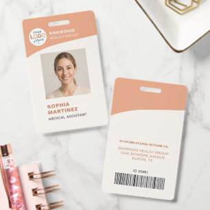 Custom Employee Photo Bar Code Logo ID Badge
