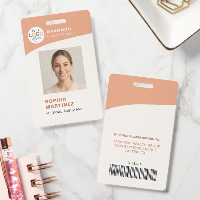 Custom Employee Photo Bar Code Logo ID Badge (Office)