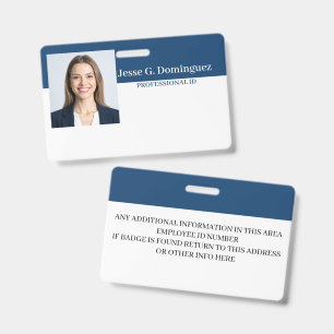 Custom Employee - Photo, Bar Code, Logo, Name Badg ID Badge