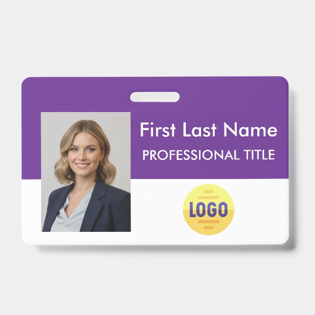 Custom Employee - Photo, Bar Code, Logo, Name Badg ID Badge (Front)