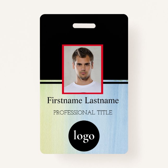 Custom Employee - Photo, Bar Code, Logo, Name Badg ID Badge (Front)