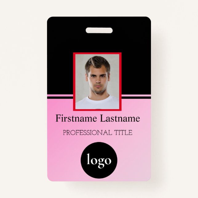 Custom Employee - Photo, Bar Code, Logo, Name Badg ID Badge (Front)