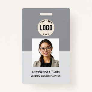 Custom Employee Photo, Bar Code, Logo, Name Badge ID Badge