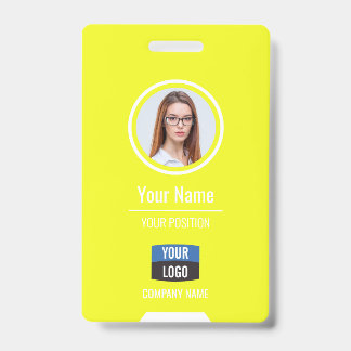 Custom Employee Photo, Bar Code, Logo, Name Badge ID Badge