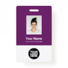 Custom Employee Photo, Bar Code, Logo, Name Badge