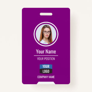 Custom Employee Photo, Bar Code, Logo, Name Badge ID Badge