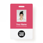 Custom Employee Photo, Bar Code, Logo, Name Badge