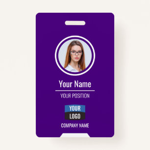 Custom Employee Photo, Bar Code, Logo, Name Badge ID Badge