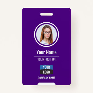 Custom Employee Photo, Bar Code, Logo, Name Badge ID Badge
