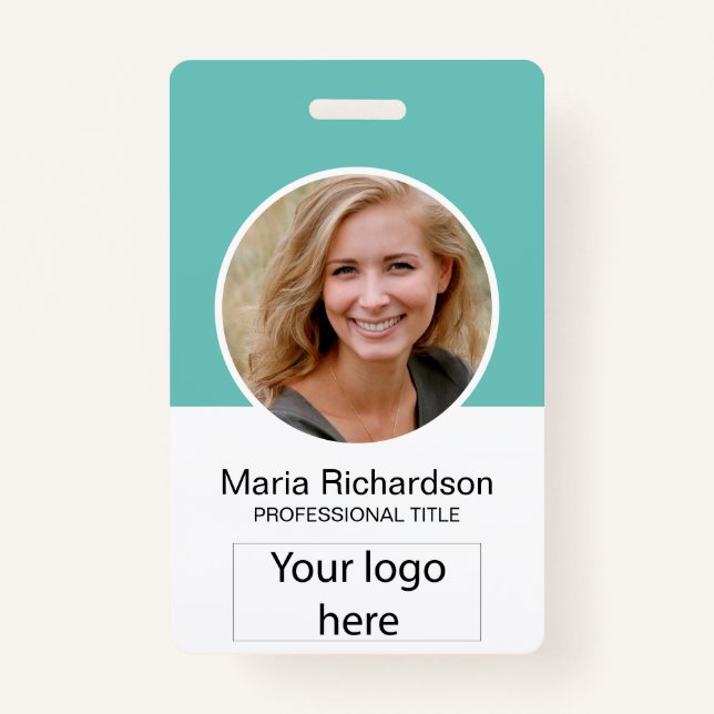 Custom Employee, Photo, Bar Code, Logo, Name Badge ID Badge (Front)
