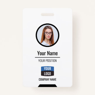 Custom Employee Photo, Bar Code, Logo, Name Badge ID Badge