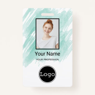 Custom Employee Photo, Bar Code, Logo, Name Badge ID Badge