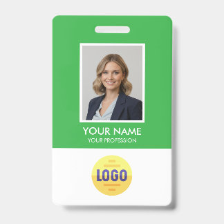 Custom Employee Photo, Bar Code, Logo, Name Badge ID Badge