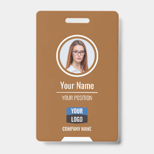 Custom Employee Photo, Bar Code, Logo, Name Badge ID Badge