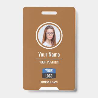 Custom Employee Photo, Bar Code, Logo, Name Badge ID Badge