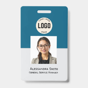 Custom Employee Photo, Bar Code, Logo, Name Badge ID Badge