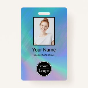 Custom Employee Photo, Bar Code, Logo, Name Badge ID Badge