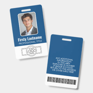 Custom Employee - Photo, Bar Code, Logo, Name ID Badge