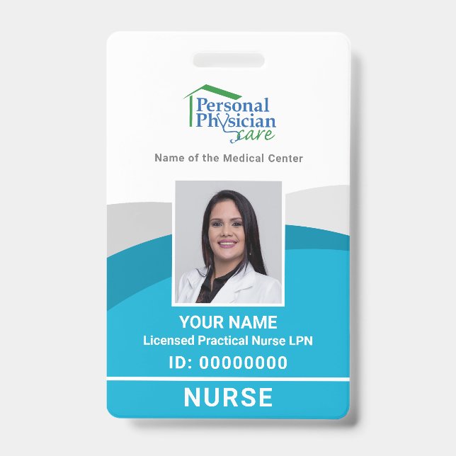 Custom Employee - Photo, Bar Code, Logo, Name ID Badge (Front)