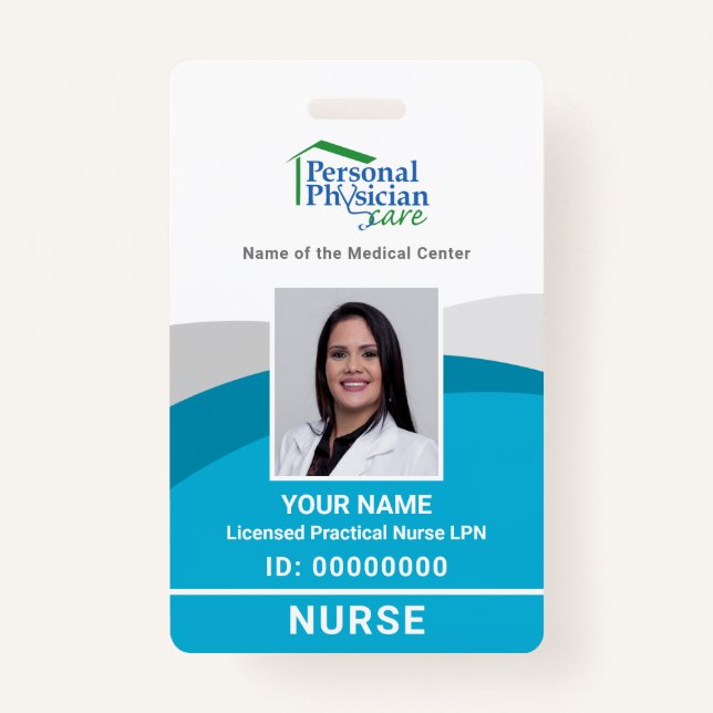 Custom Employee - Photo, Bar Code, Logo, Name ID Badge (Front)