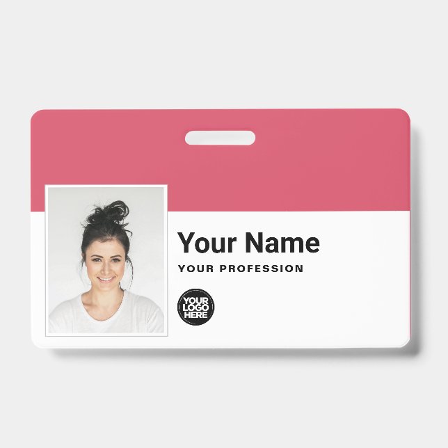 Custom Employee - Photo, Bar Code, Logo, Name ID Badge (Front)