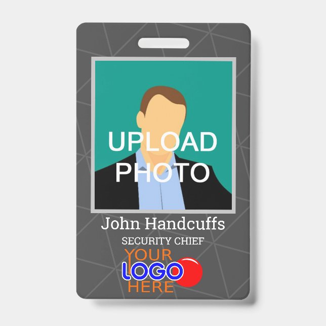 Custom Employee - Photo, Bar Code, Logo, Name ID Badge (Front)
