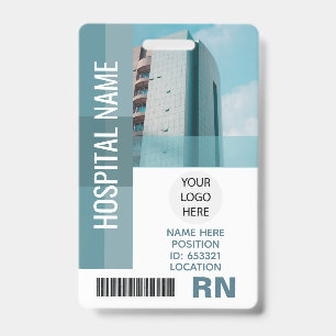 Custom Employee Photo, Bar Code, Logo, Name ID Badge