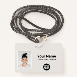Custom Employee Photo Bar Code Logo Name ID Badge