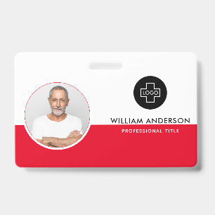 Custom Employee Photo, Bar Code, Logo, Name ID Badge