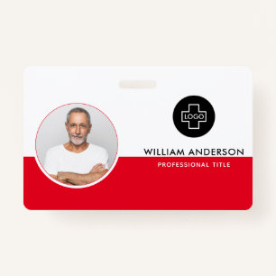 Custom Employee Photo, Bar Code, Logo, Name ID Badge