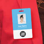 Custom Employee Photo, Bar Code, Logo, Name ID Badge<br><div class="desc">Easily personalise this Light Baby Blue Custom Employee Name Badge with Photo, Scan Bar Code and business logo. A simple business design in fresh teal turquoise and white standard colours fully customisable in front and back sizes, sans-serif basic and modern fonts and a professional and clear look. Avaiable with lanyard,...</div>