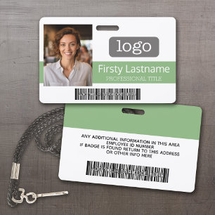 Custom Employee - Photo, Bar Code, Logo, Name ID Badge