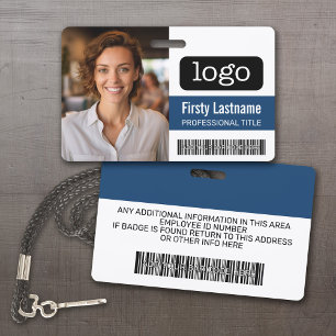 Custom Employee - Photo, Bar Code, Logo, Name ID Badge