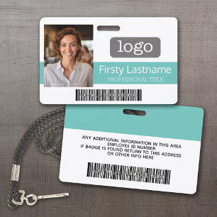 Custom Employee - Photo, Bar Code, Logo, Name ID Badge