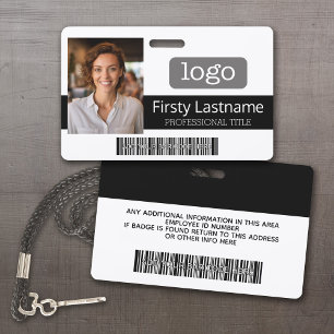Custom Employee - Photo, Bar Code, Logo, Name ID Badge