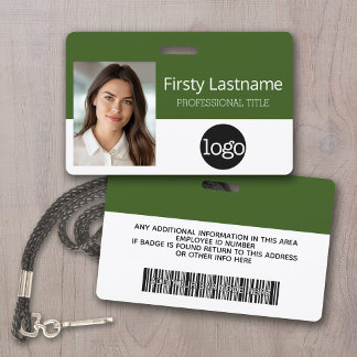 Custom Employee - Photo, Bar Code, Logo, Name ID Badge