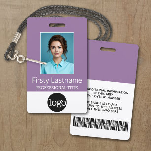 Custom Employee - Photo, Bar Code, Logo, Name ID Badge