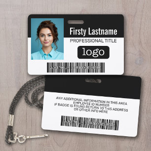 Custom Employee - Photo, Bar Code, Logo, Name ID Badge