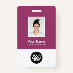 Custom Employee Photo, Bar Code, Logo, Name ID Badge