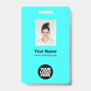 Custom Employee Photo, Bar Code, Logo, Name ID Badge