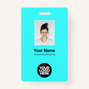Custom Employee Photo, Bar Code, Logo, Name ID Badge