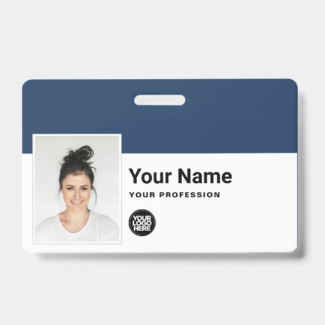Custom Employee - Photo, Bar Code, Logo, Name ID Badge (Front)